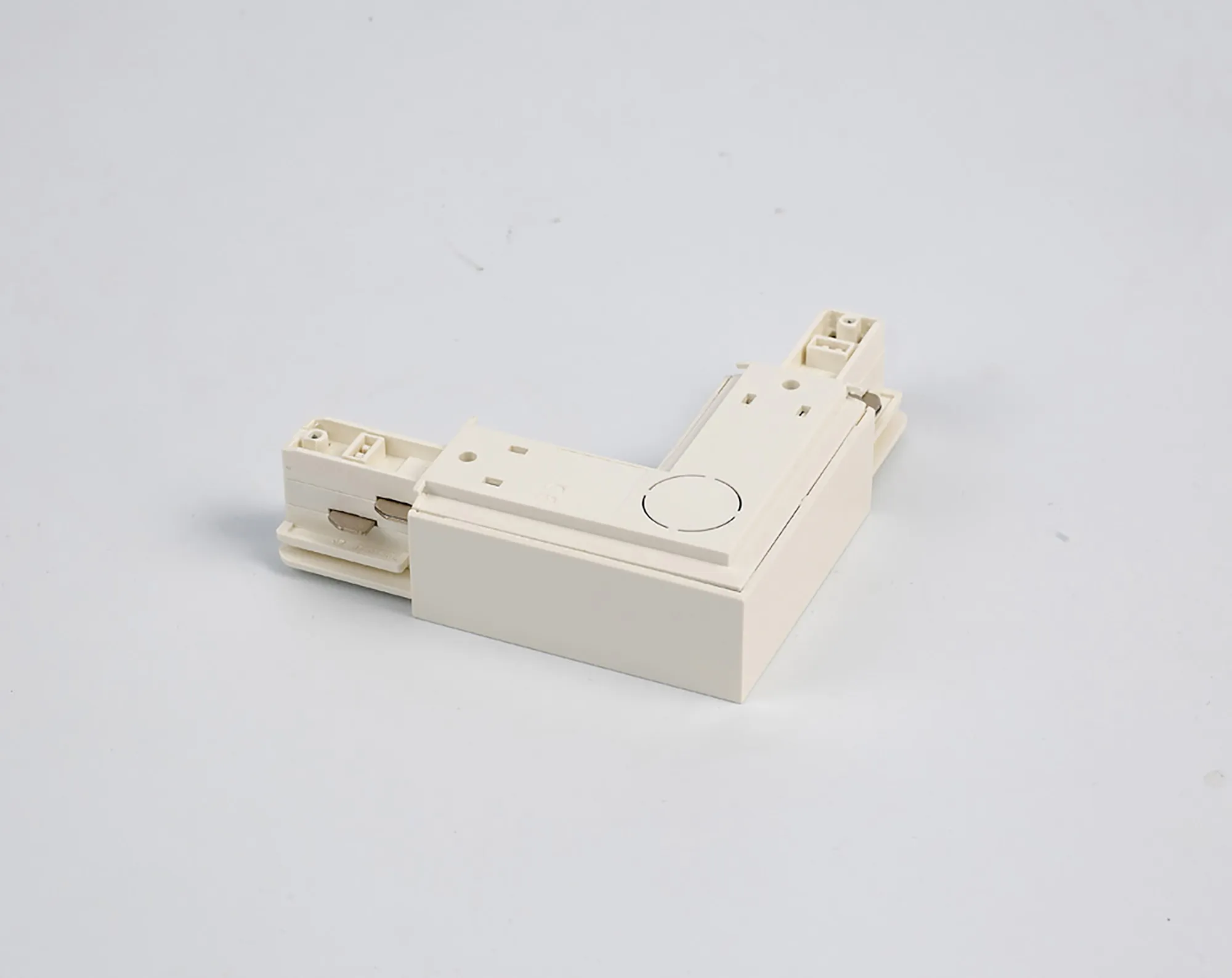 L Coupler With Feeding Option 3 Circuit Surface Mounted Track 555 1 1210 1  Eutrac 3 Circuit Surface-White